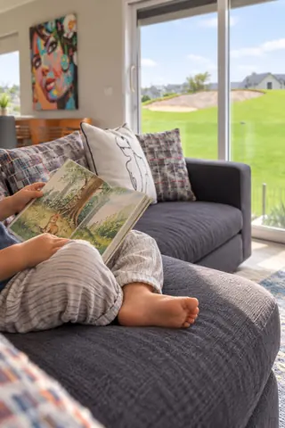 Moxie House — Reading corner in the upstairs lounge