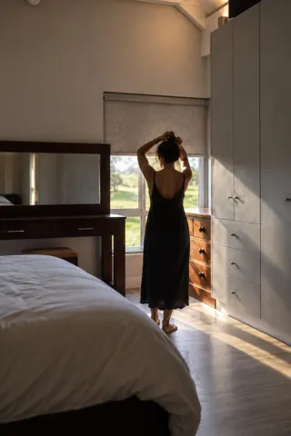 Moxie House — Sunlit bedroom and fitted wardrobes
